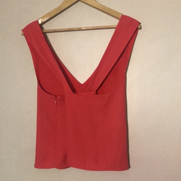 Club Monaco Coral Sleeveless Top Criss Cross Back Size Large - Picture 5 of 6